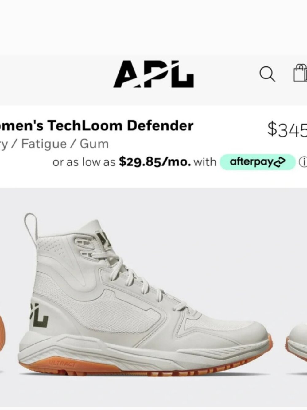 APL Women's TechLoom Defender Ivory / Fatigue / Gum size 7.5